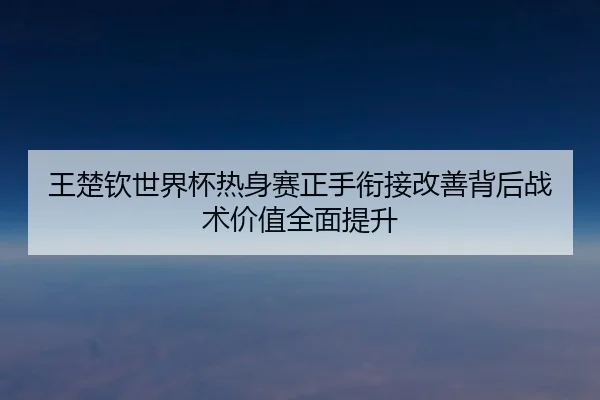 王楚钦世界杯热身赛正手衔接改善背后战术价值全面提升 | 188bet